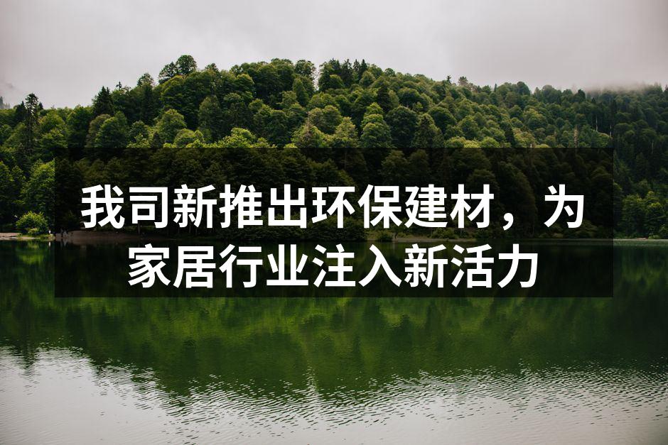 我司新推出环保建材，为家居行业注入新活力